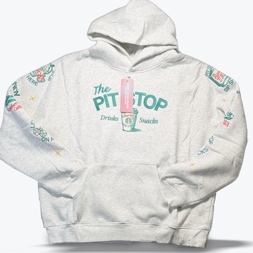 Dandy Worldwide x Starbucks Hoodie Oversized Heather Grey Pit Stop Limited Rare